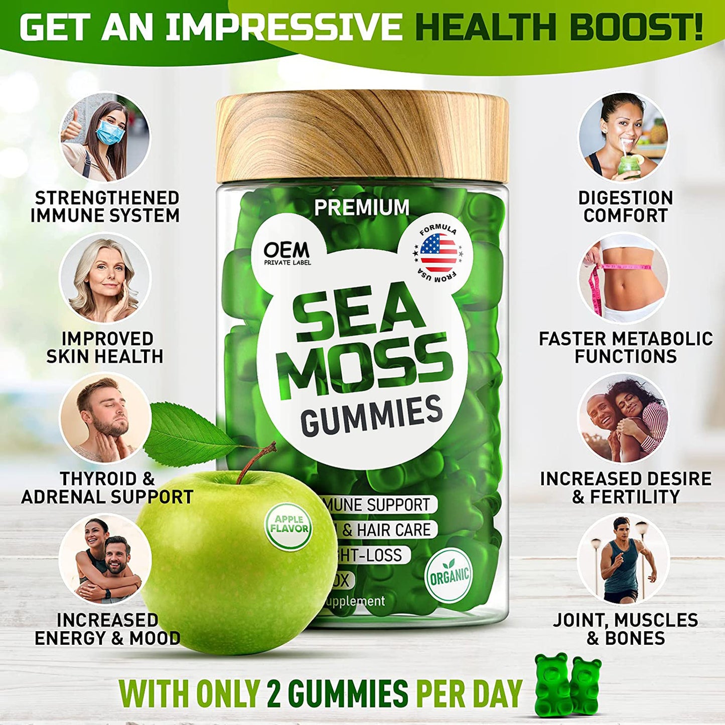 Nourish your body with the power of the ocean! These delicious, easy‑to‑chew gummies are packed with nutrient‑rich sea moss and essential vitamins to support overall wellness. Perfect for boosting energy, immunity, and daily vitality.